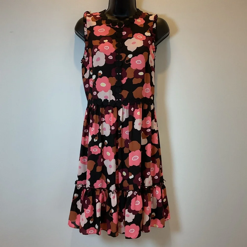 Kate‎ Spade New York Floral Sleeveless Ruffle Hem Dress